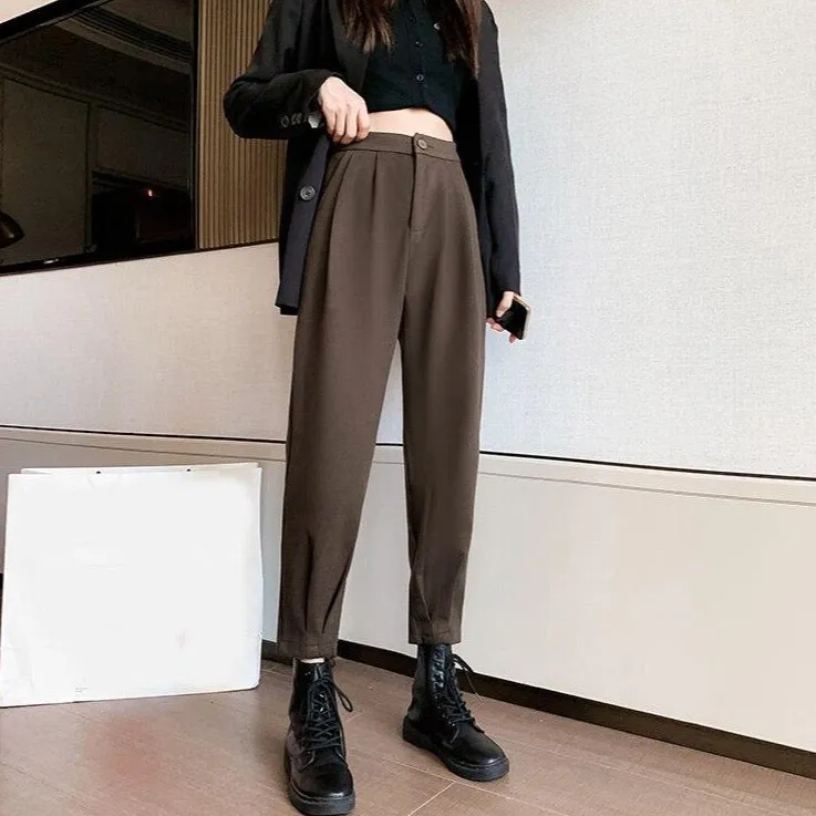 Pleated Pants With Cuffed Legs (With Zipper)