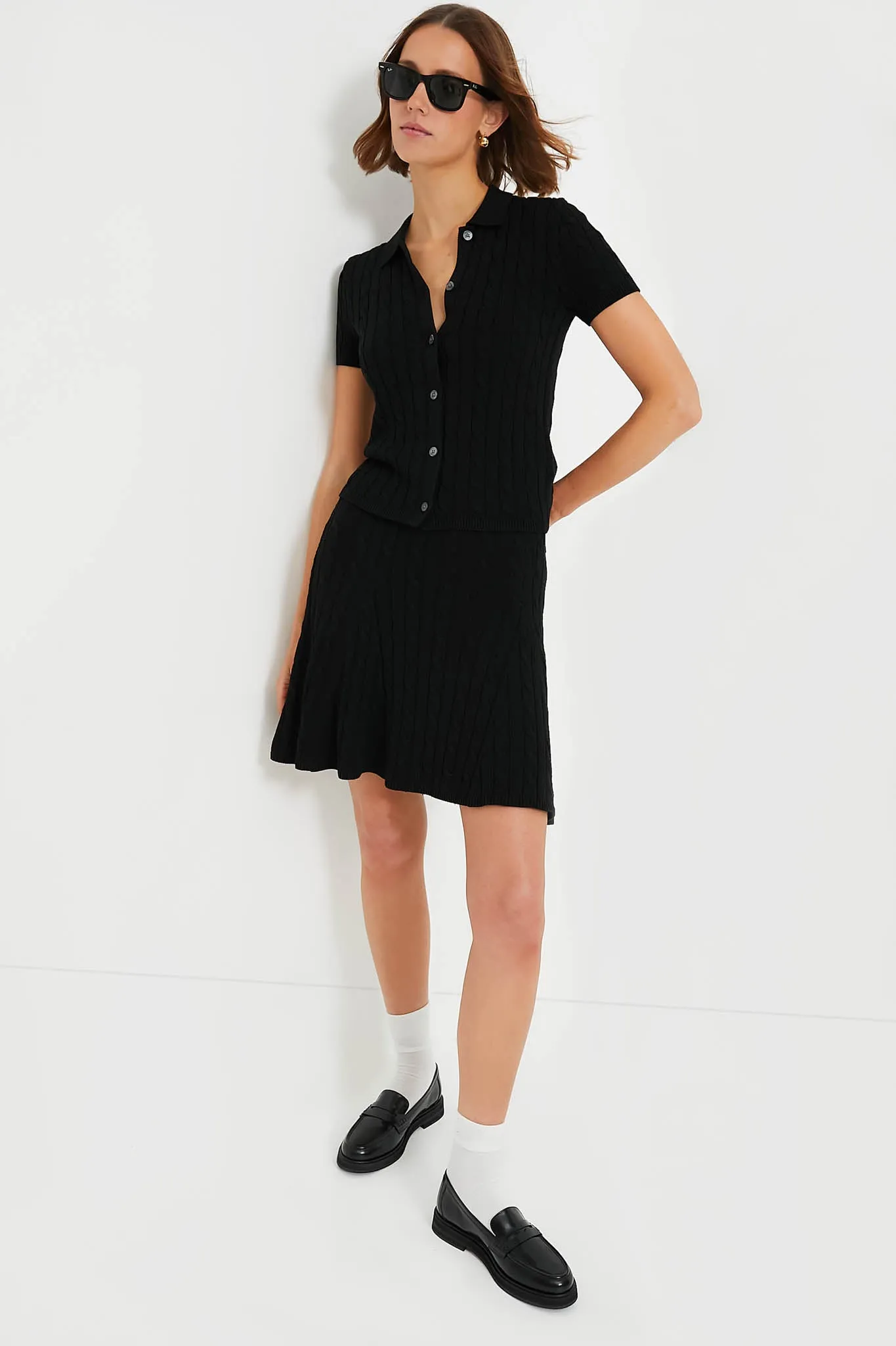 Polo Black Cableknit Skirt