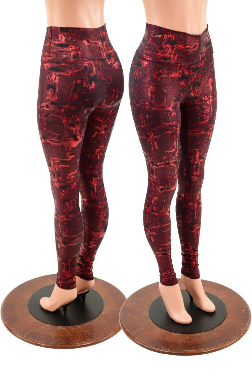 Primeval Red High Waist Leggings