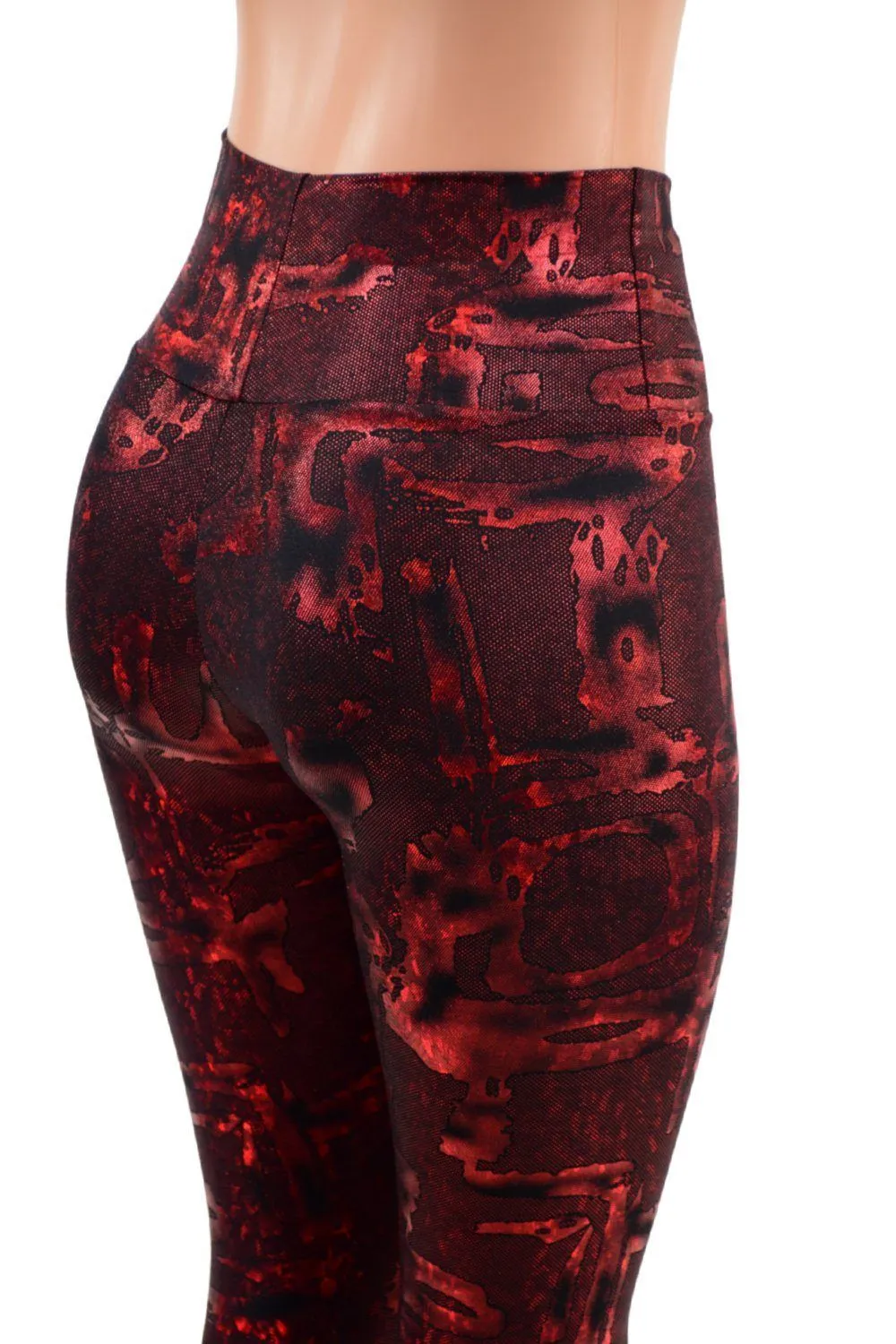 Primeval Red High Waist Leggings