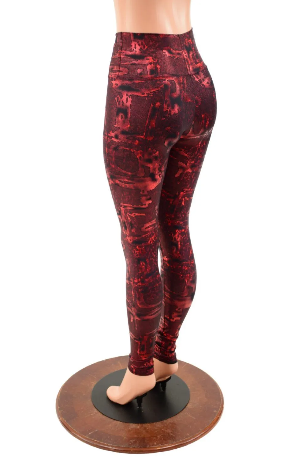 Primeval Red High Waist Leggings