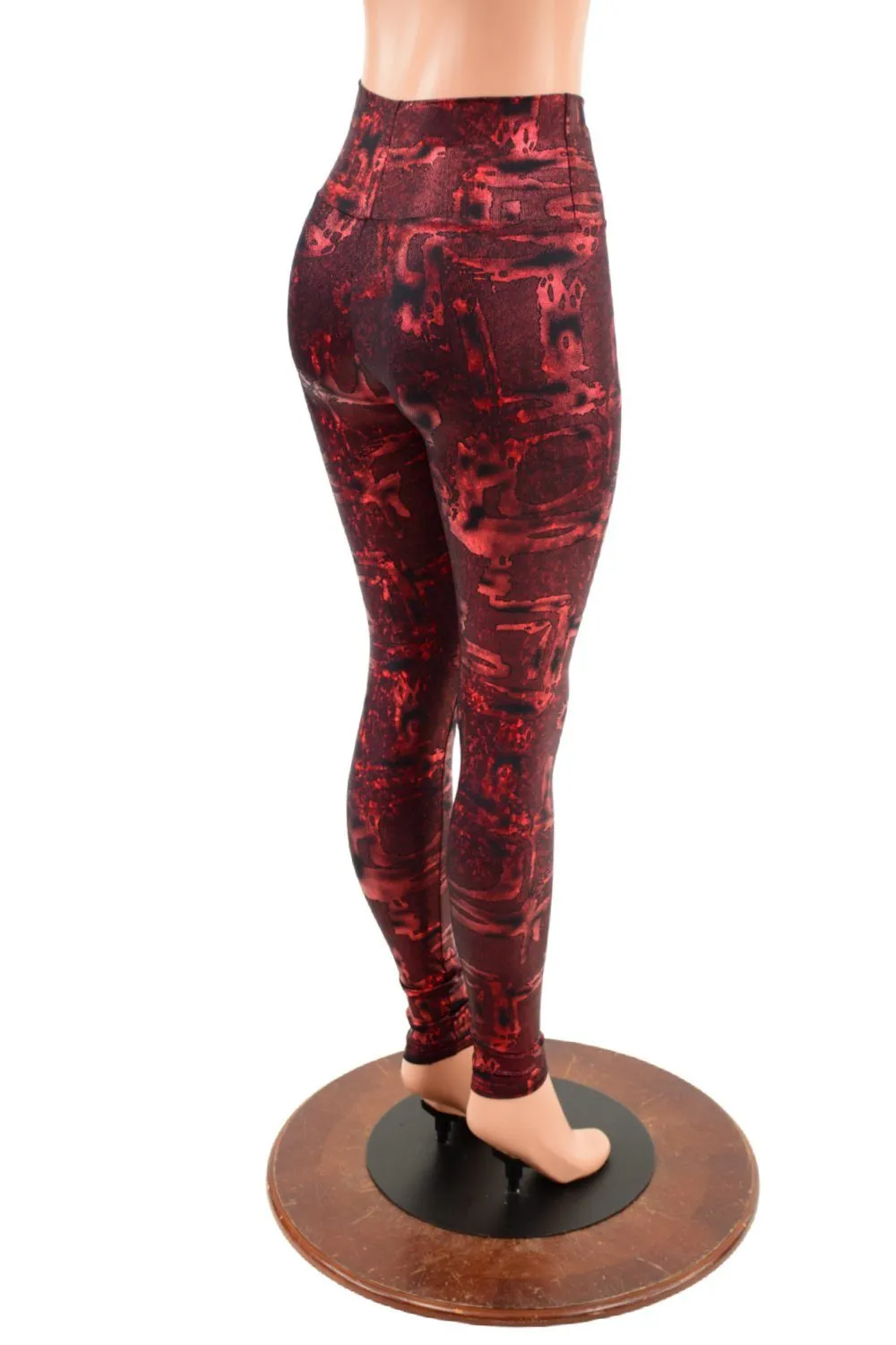 Primeval Red High Waist Leggings