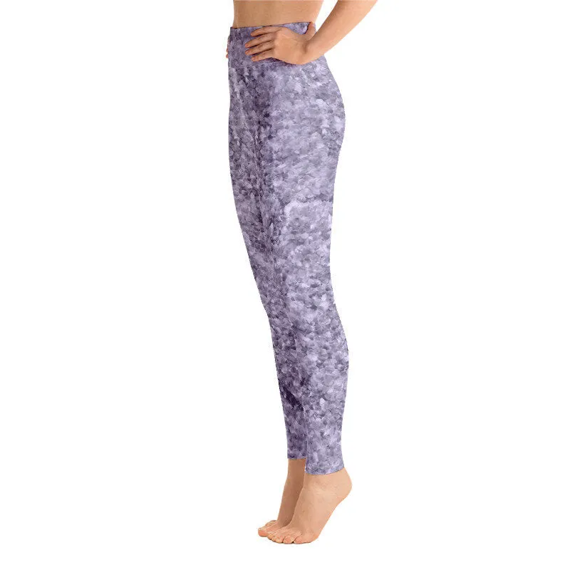 Purple Crystal High Waist Yoga Leggings