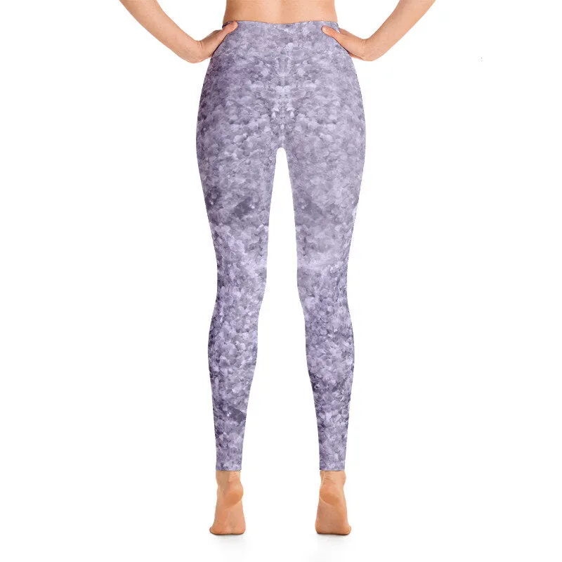 Purple Crystal High Waist Yoga Leggings