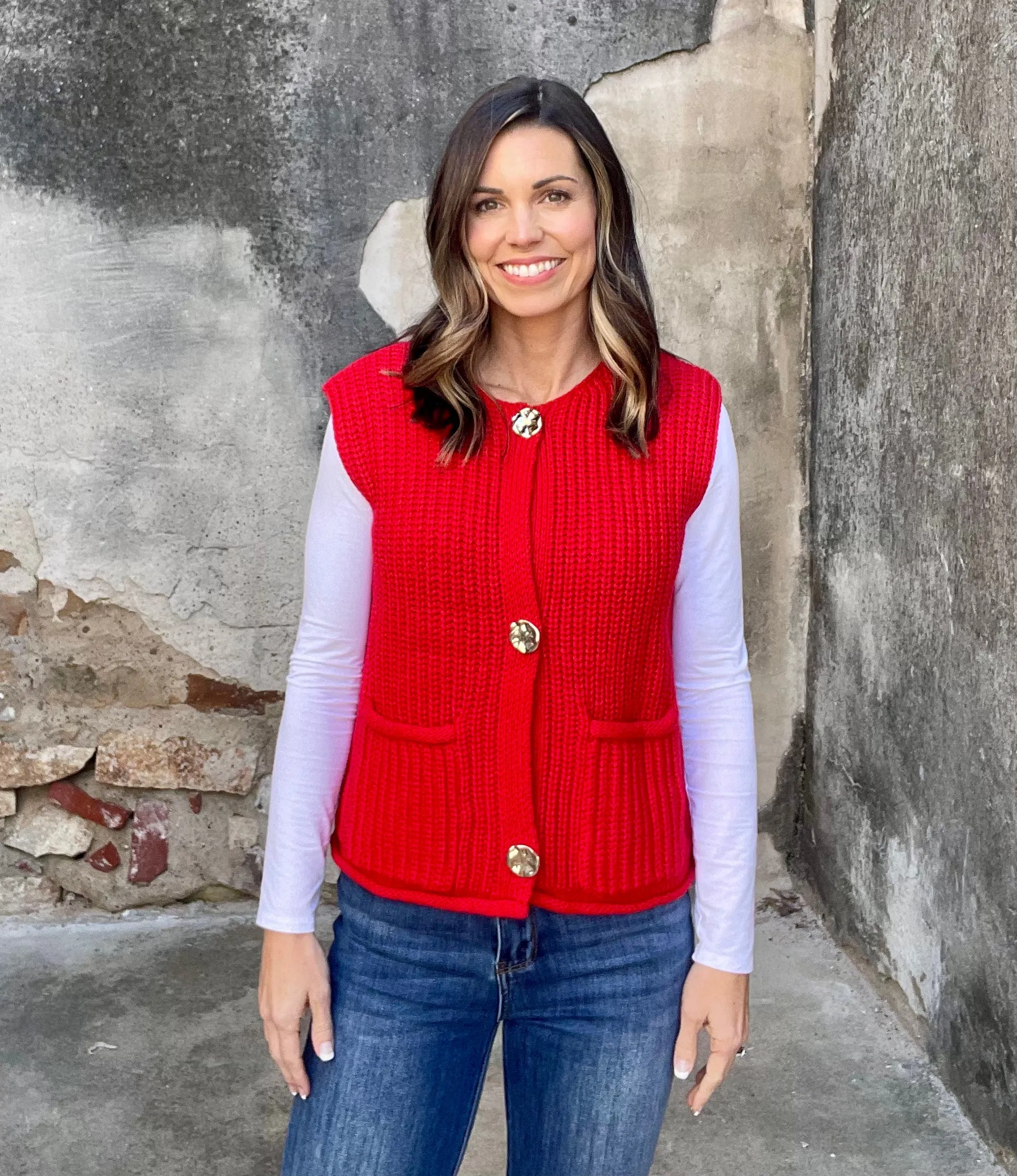 Red Chunky Sweater