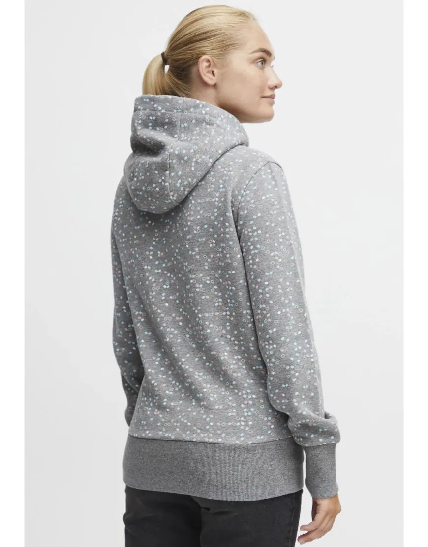 Thick Fleece Dot Pattern Hoodie-Grey