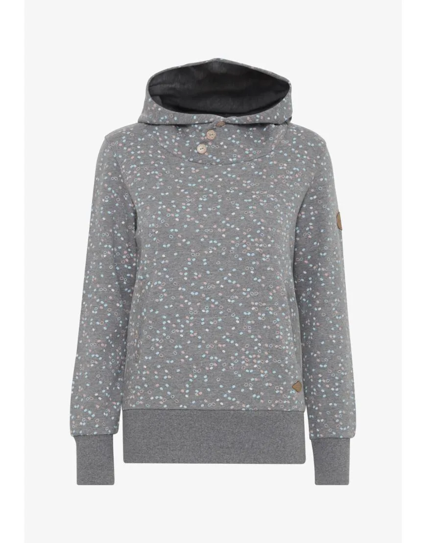 Thick Fleece Dot Pattern Hoodie-Grey