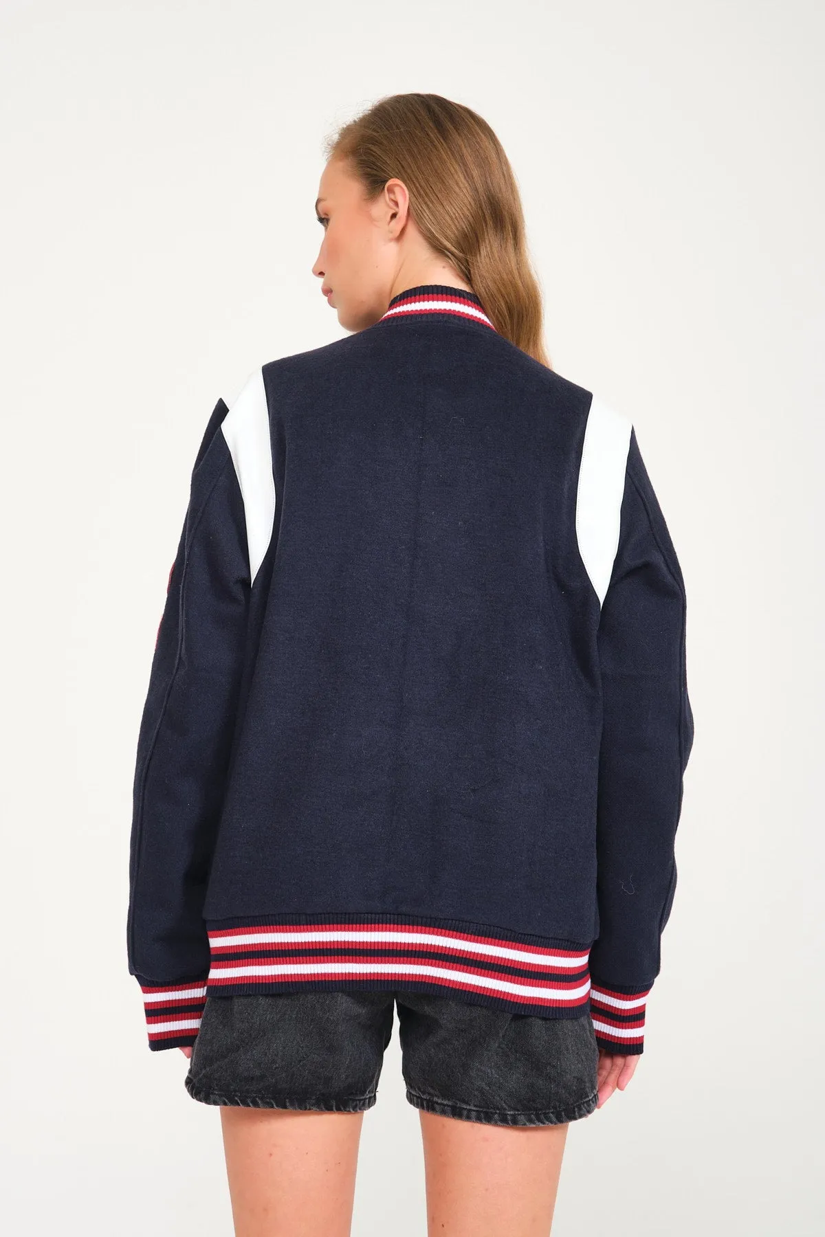 VINTAGE RAG VARSITY JACKET WITH MULTI PATCHES IN WOOL