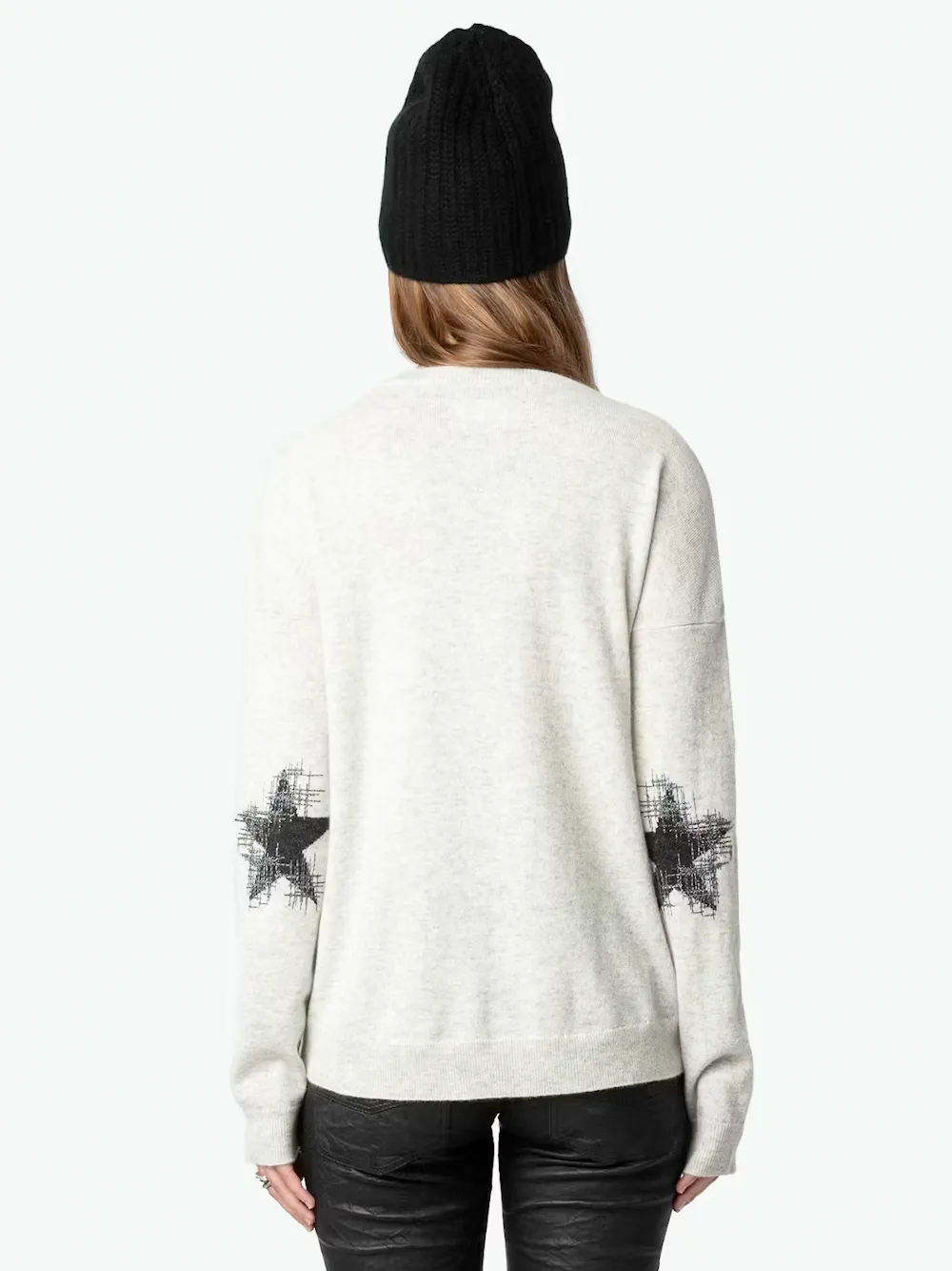 Vivi Patch Cashmere Jumper in Gris