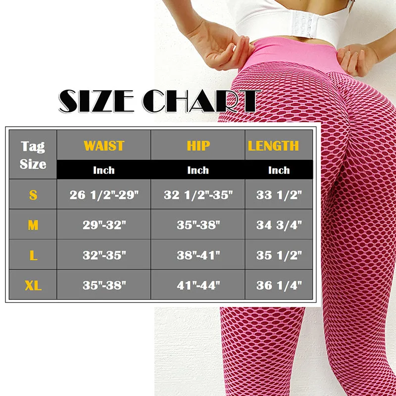 Wjczt Sexy Booty Leggings Women Textured Scrunch Butt Legging Fitness Sport Leggins Push Up Anti-Cellulite Gym Pants Women Clothes