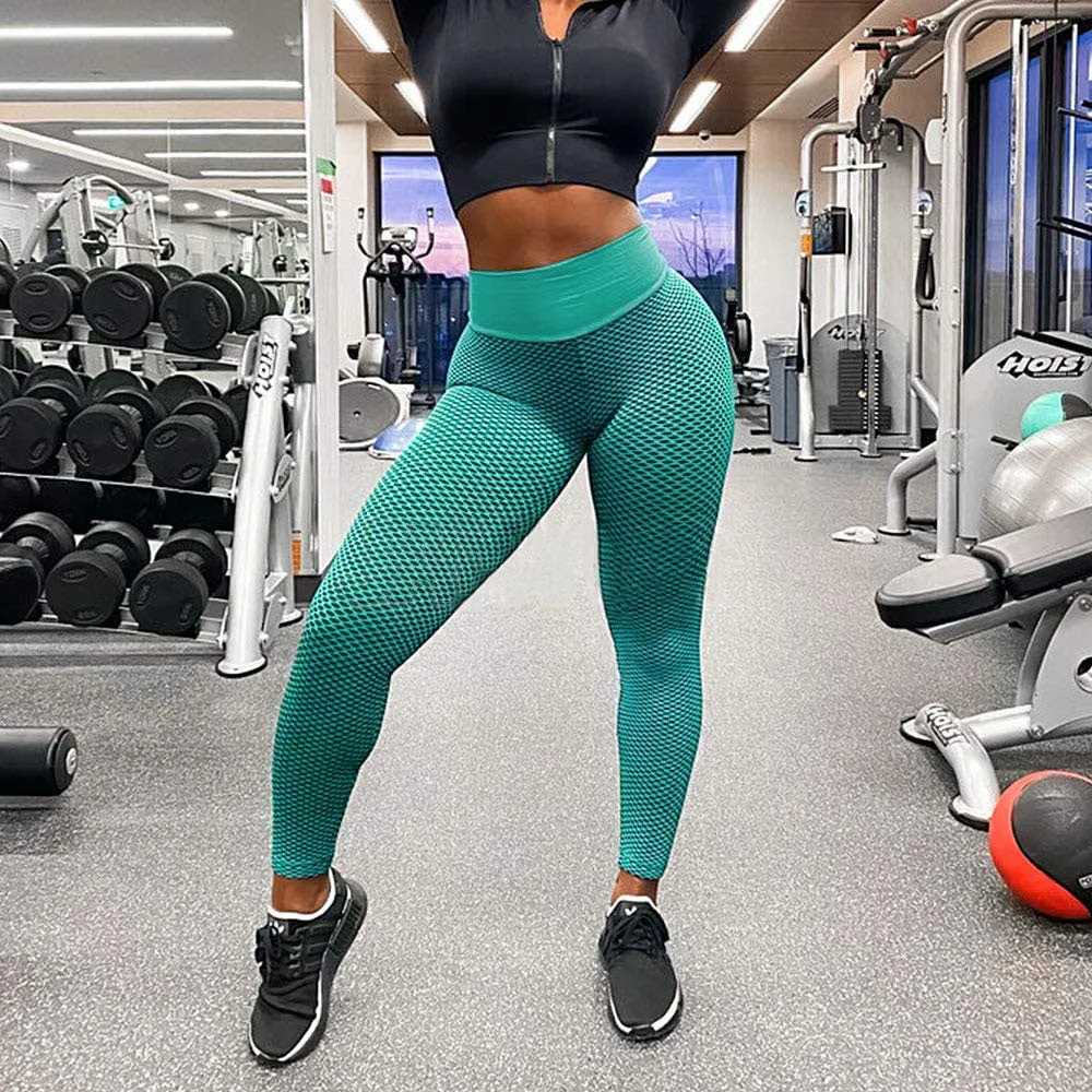 Wjczt Sexy Booty Leggings Women Textured Scrunch Butt Legging Fitness Sport Leggins Push Up Anti-Cellulite Gym Pants Women Clothes