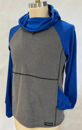 Women's Fleece Hoodie -  Gray w/ Blue sleeves and hood