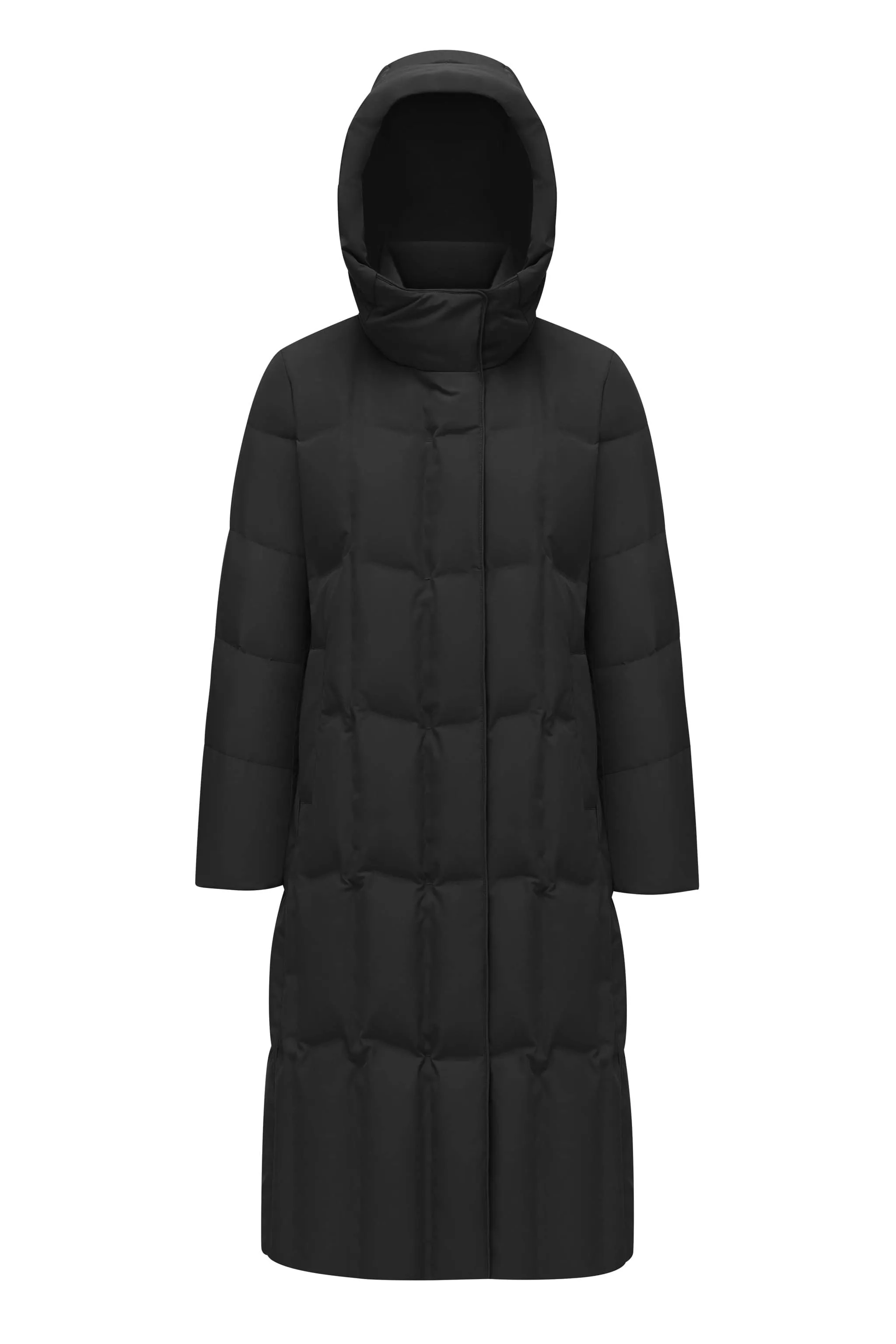 Women’s Long Goose Down Coat With Elasticated Waist