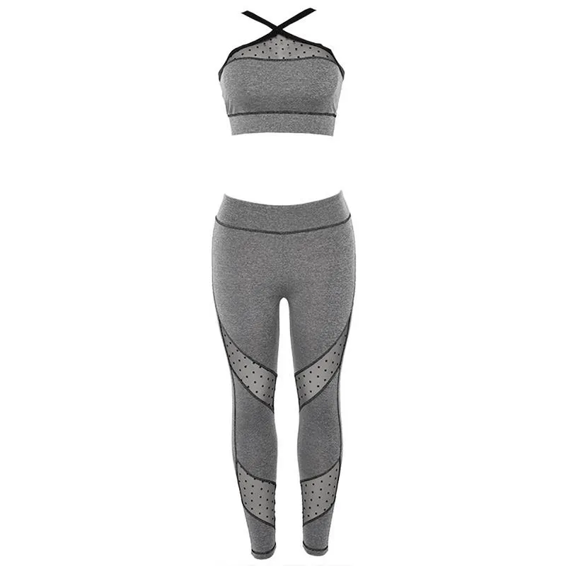 Workout Gym Sexy Mesh Fitness Yoga Suit