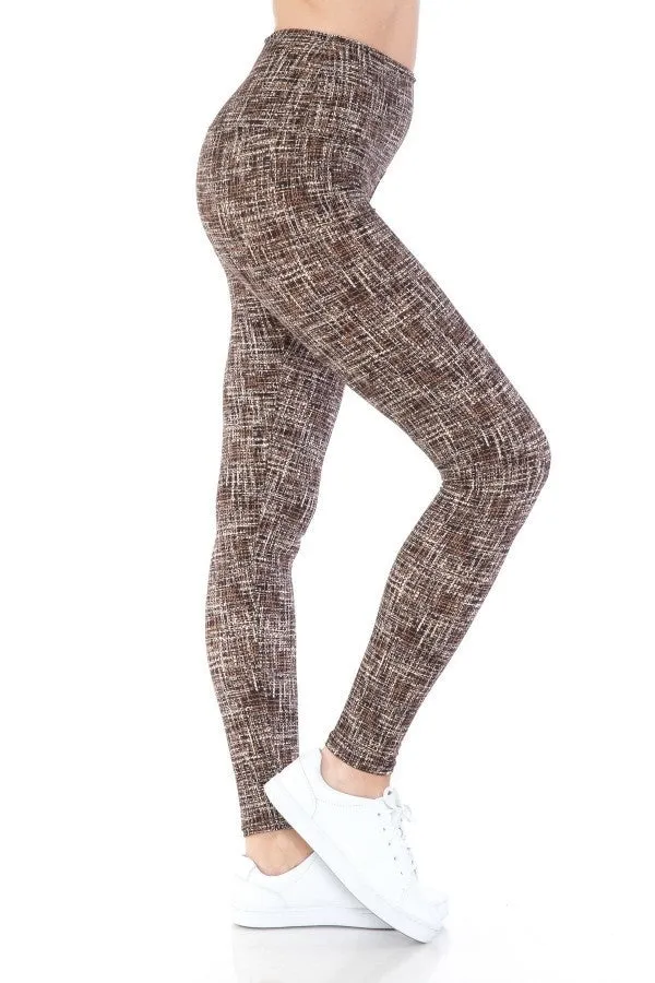 Yoga Style Banded Lined Multi Printed Legging With High Waist