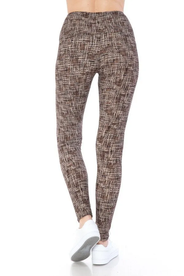 Yoga Style Banded Lined Multi Printed Legging With High Waist