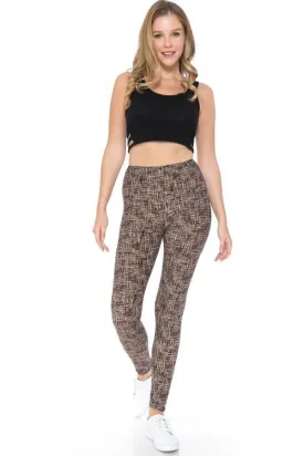 Yoga Style Banded Lined Multi Printed Legging With High Waist