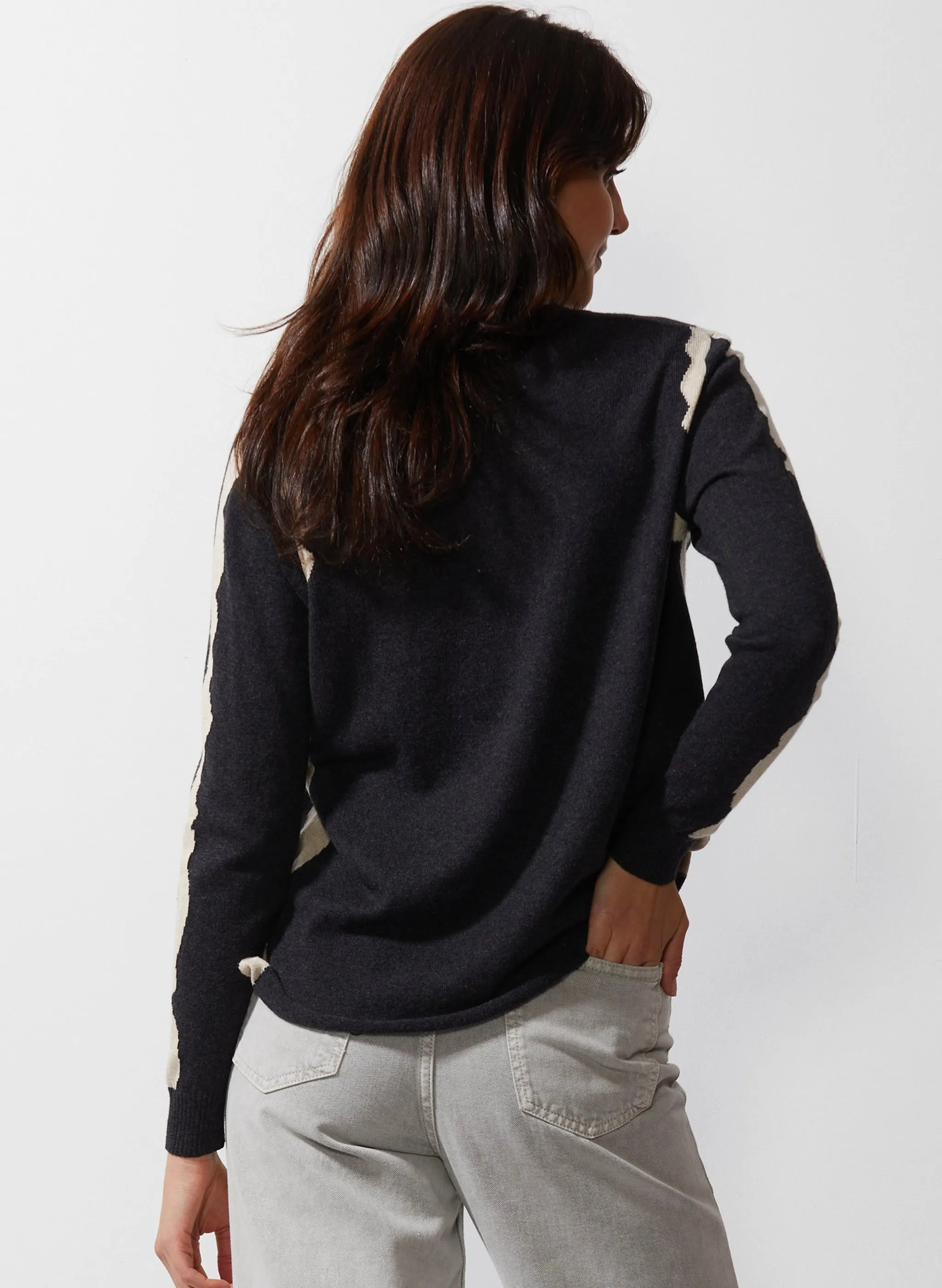 Zaket & Plover - Zest Intarsia Crew - Charcoal